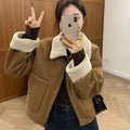 Autumn And Winter New Warm Thickened Imitation Lamb Wool Deerskin Velvet Leather Jacket