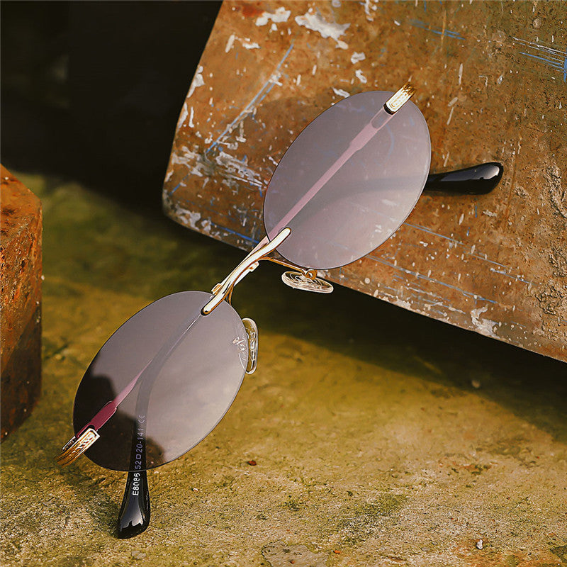 Metal Frame Oval Punk Multicolor Colorful Sun Glasses