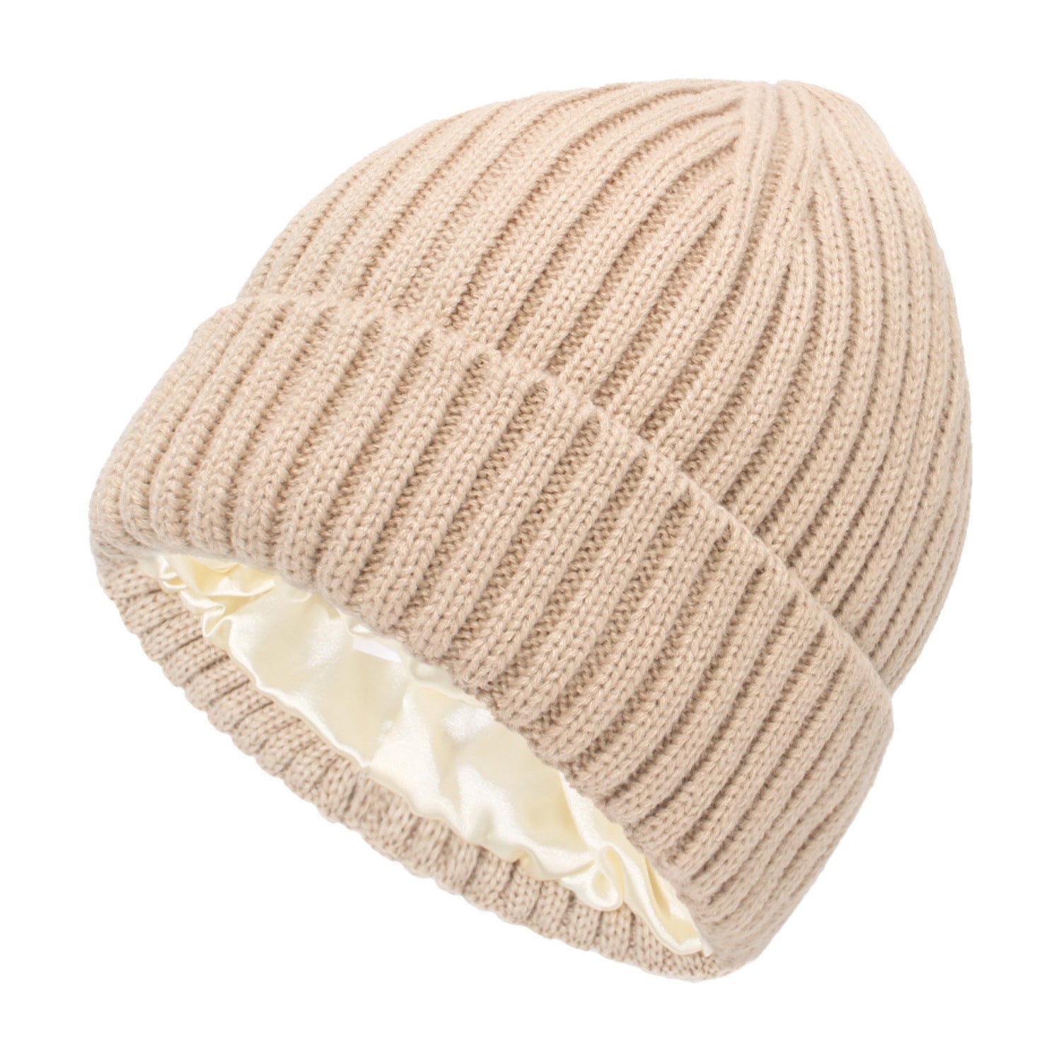 Satin Warm All-matching Slipover Knitted Hat