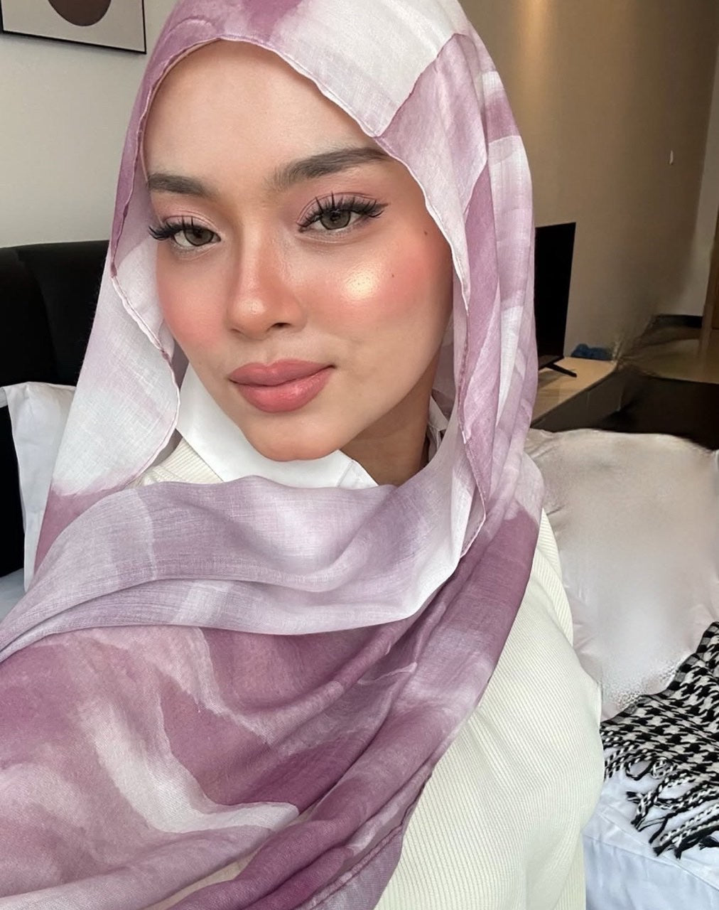 Watercolor Series Satin Polyester Ethnic Shawl