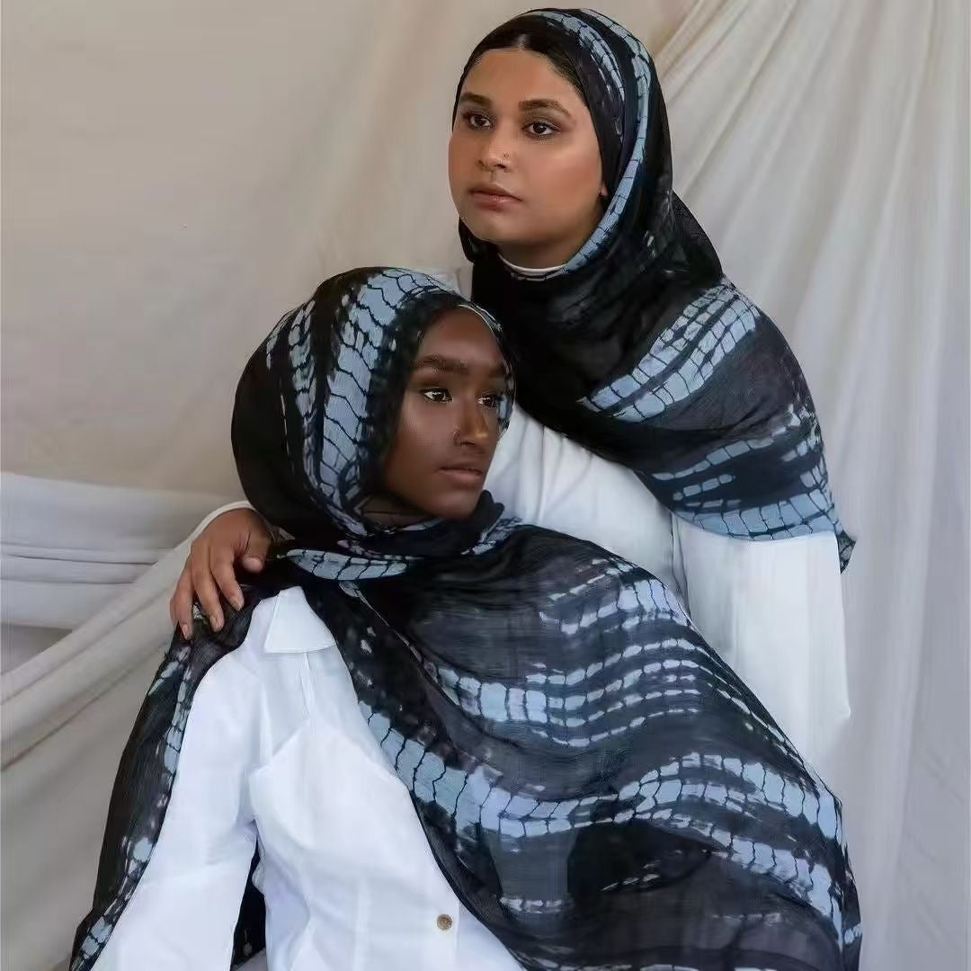 Watercolor Series Satin Polyester Ethnic Shawl