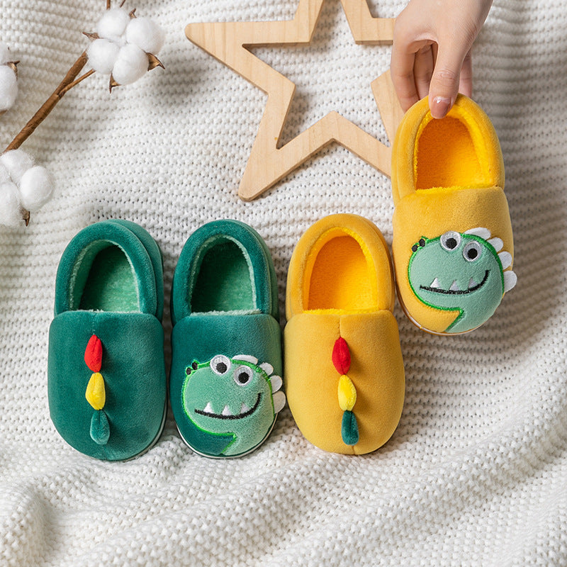 Children's Bags Heel Cartoon Dinosaur Plush Cotton Shoes